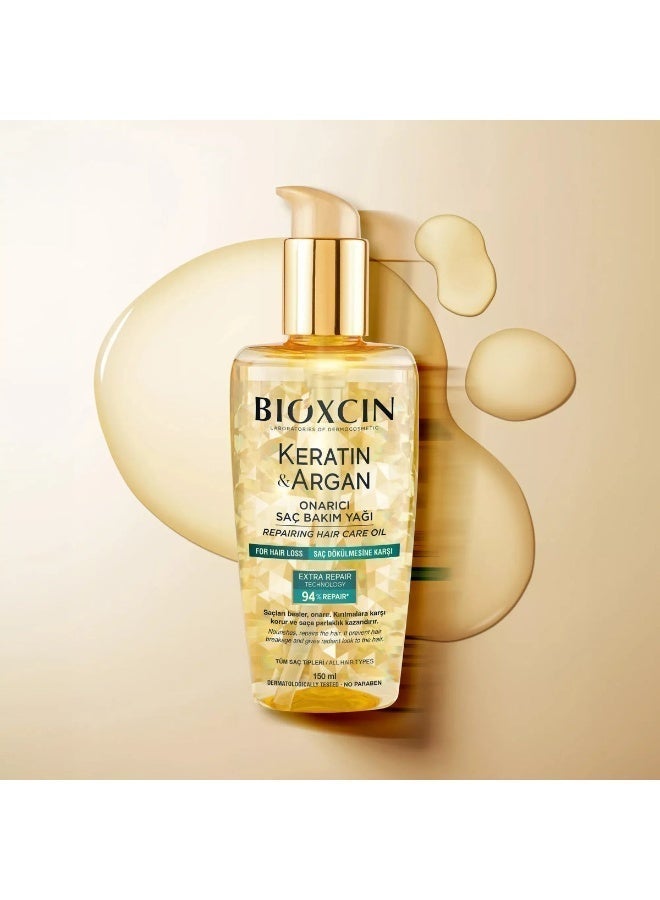 Bioxcin Keratin Argan Repair Hair Oil 150ml for Damaged Dull Hair - Image 5